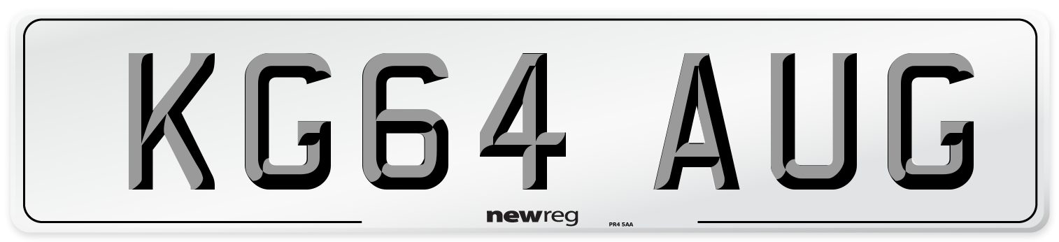 KG64 AUG Number Plate from New Reg